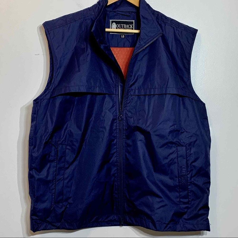NWT Outback Trading Co Navy Waterproof Zip Up Vest Men's Size Large‎